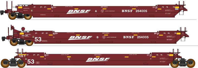 PREORDER Intermountain HO 47366-08 Maxi IV Well Car Set, Burlington Northern Santa Fe