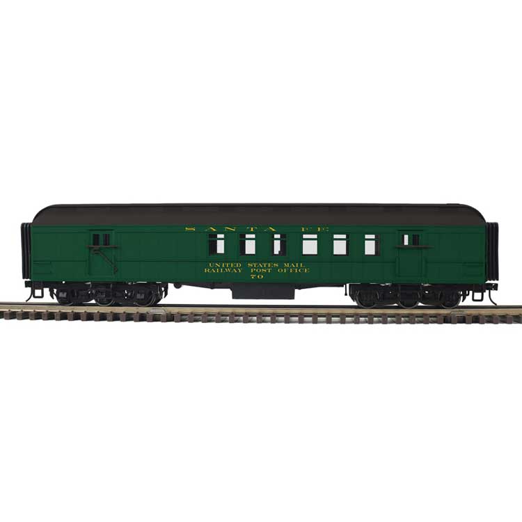 PREORDER Atlas 2001480 O 60' Heavyweight Railway Post Office RPO - 2-Rail - Ready to Run - Trainman(R) -- Santa Fe (Pullman Green, black)