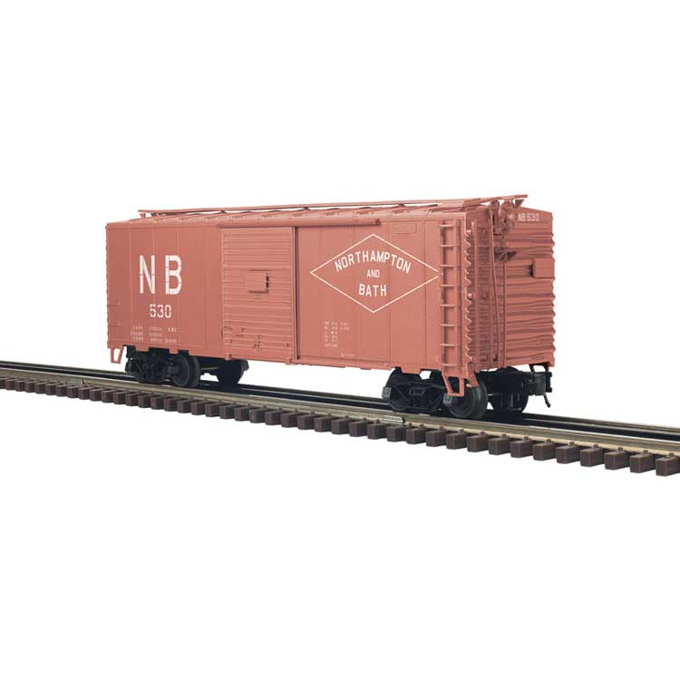 PREORDER Atlas 2001295 O 40' Sliding-Door Boxcar - 2-Rail - Ready to Run - Trainman(R) -- Northampton & Bath (Boxcar Red)