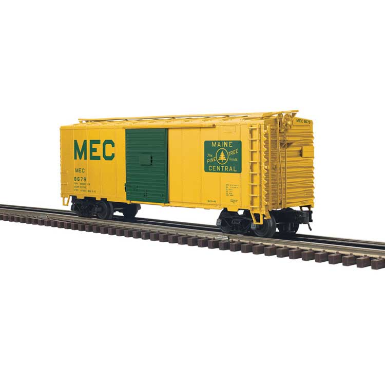 PREORDER Atlas 2001296 O 40' Sliding-Door Boxcar - 2-Rail - Ready to Run - Trainman(R) -- Maine Central (Harvest Yellow, green)