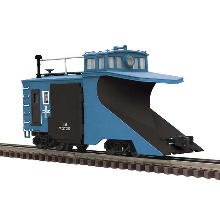 PREORDER Atlas 3001674 O Russell Snow Plow - 3-Rail - Ready to Run - Premier(R) -- Boston & Maine (red, black, Minuteman Logo)