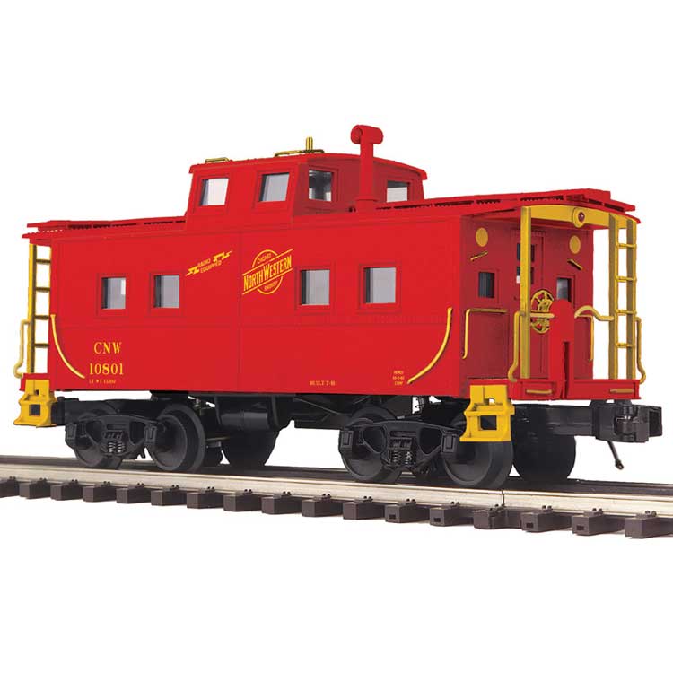 PREORDER Atlas 3001689 O Northeastern-Style Caboose - 3-Rail - Ready to Run - Premier(R) -- Chicago & North Western (red, yellow)