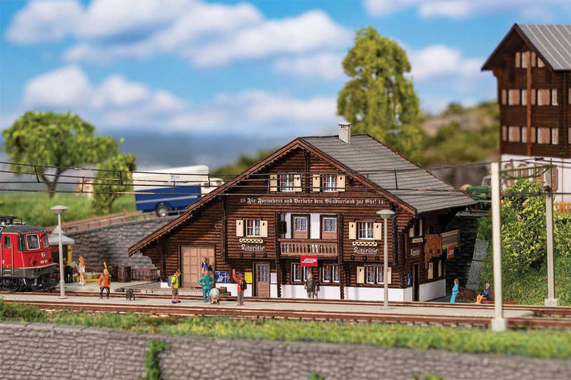 PREORDER Faller Gmbh 212127 N Litziruti Railway Station -- Laser-Cut Kit - 4-5/8 x 2-9/16 x 2-9/16"  11.8 x 6.5 x 6.5cm