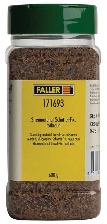 PREORDER Faller Gmbh 171693 HO Crushed Stone Ballast with Adhesive -- Red-Brown 21.2oz  600g