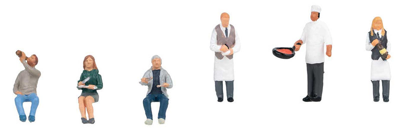 PREORDER Faller Gmbh 151704 HO Waiters and Restaurant Visitors -- pkg(6)