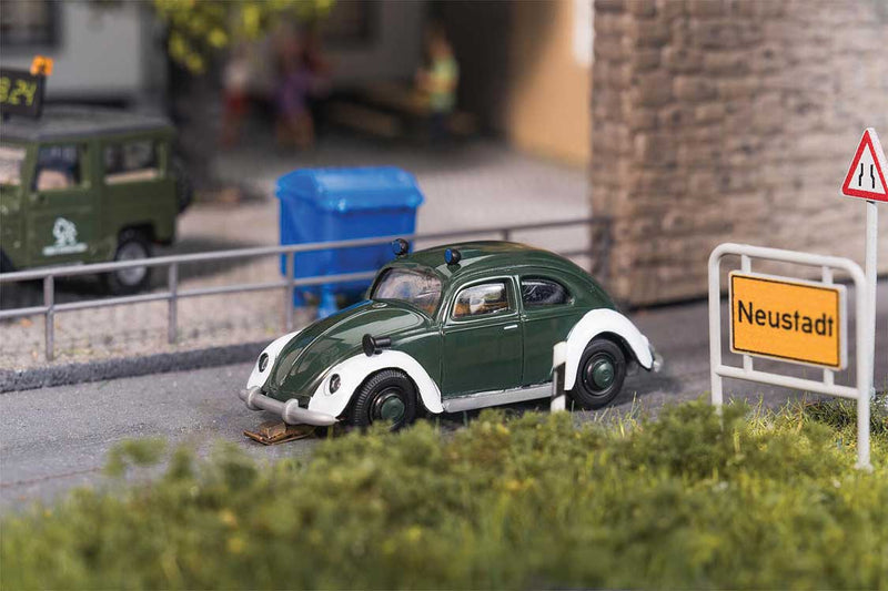 PREORDER Faller Gmbh 161443 HO Volkswagen Old Beetle - Assembled - Car System -- Police (green, white)