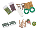 PREORDER Busch HO 1868 Pallbearers, 4 Unpainted Figures, Coffin, 2 Wreaths, 2 Benches, Cross, 2 Wreath Stands