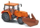 PREORDER Busch HO 50425 1984 Fortschritt ZT323 Farm Tractor, Enclosed Cab & Plow, Assembled, Berlin Airport (orange, gray, German Lettering)