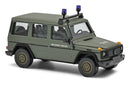 PREORDER Busch HO 51444 1990 Mercedes-Benz G-90 SUV, Assembled, Military Police (green)