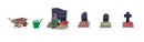 PREORDER Busch HO 79931 Grave Care, Action Set, Includes Figure, Wheelbarrow, 4 Graves, Watering Can, Rake, Flower Material