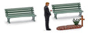 PREORDER Busch HO 79933 Visit to the Grave, Action Set, Includes Figure, Freshly Dug Grave, Cross, Rose Bush, 2 Benches
