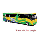 Iconic Replicas HO 87-0716 VanHool CX-45 Motorcoach Bus, Assembled, World Cup Brazil Soccer Team (yellow, green, blue)