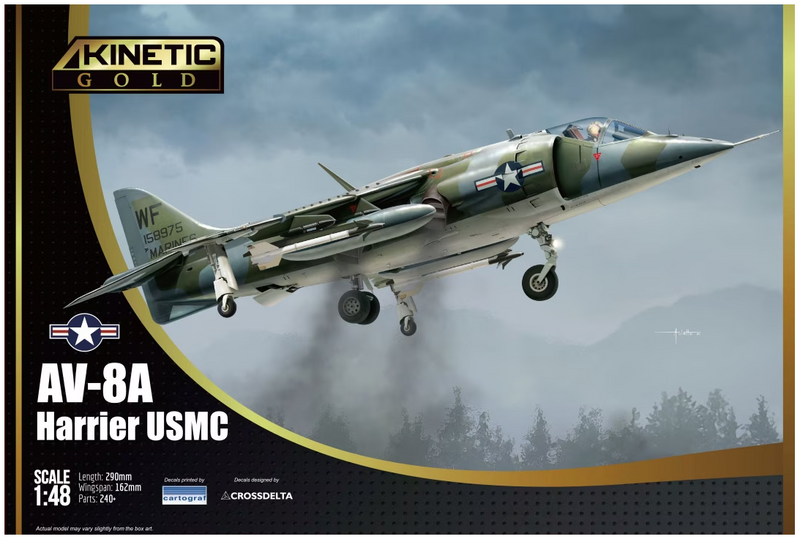 Kinetic Model Kits 48072 AV-8A Harrier USMC 1:48