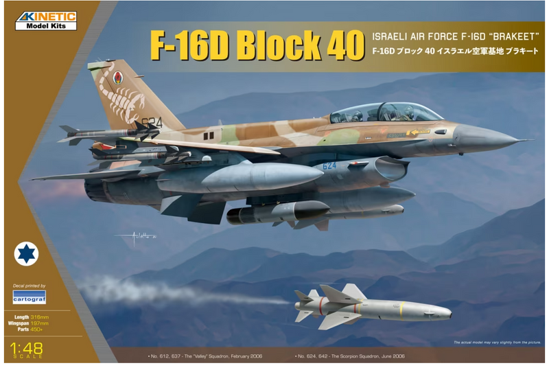 Kinetic Model Kits 48130 F-16D Block 40 Israeli Air Force F-16D "Brakeet" 1/48