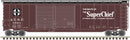 Atlas HO 20006592 Postwar 50' Double-Door Boxcar, Master, Santa Fe 8593 (Boxcar Red, black, white, Super Chief)