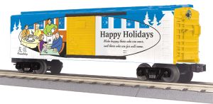 MTH RailKing O 30-74824 Happy Holidays Box Car, Christmas