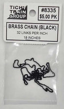 Tichy Train Group 8335 Blackened Brass Chain, 32 Links Per Inch, 18" 45.7cm Length
