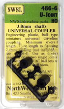 Northwest Short Line HO 486-6 3mm Shaft U-Joint Universal Coupler Set
