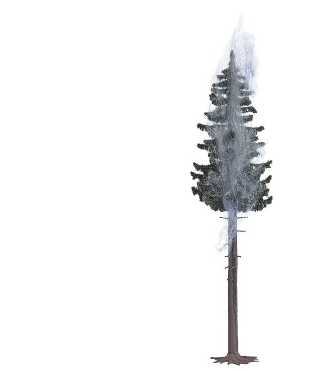 Busch Gmbh & Co Kg 5431 Burning Spruce Tree Struck by Lightning -- 14-16V; 6-5/16" 16cm Tall, HO Scale