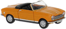 PREORDER Brekina HO 29181 Peugeot 204 Convertible, Assembled, Top Down (orange)