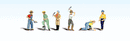 Woodland Scenics HO A1865 Scenic Accents, Track Workers (6)