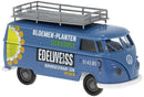 PREORDER Brekina HO 32311 1960-1963 Volkswagen T1b Kasten Cargo Van, Assembled, Edelweiss Bloemen (blue, yellow, Dutch Lettering)