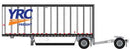 Trainworx N 4289005 28' Pup Van Trailer with Converter Dolly, Assembled, YRC Freight