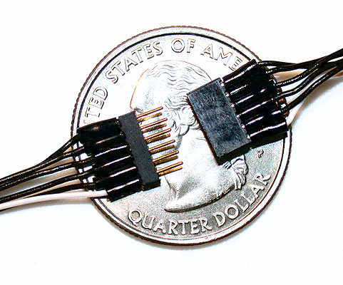 Train Control Systems 6PIN MC-BW 6-Pin 2 X 3 Array Mini Connector Set (1 Male, 1 Female), .312 x .075 x .244" with 6" 15.2cm Attached Black/White Wires