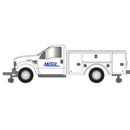 PREORDER Atlas HO 30000169 2008 Ford F-350 Hi-Rail Pickup Truck, Assembled, Metra (white, blue)