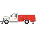 PREORDER Atlas HO 30000165 2008 Ford F-350 Hi-Rail Pickup Truck, Assembled, Canadian National (white, red)