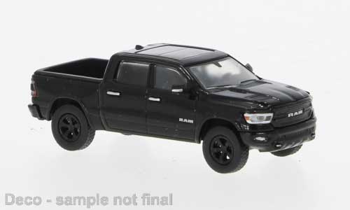 Brekina HO PCX870528 2018 Dodge Ram 1500 Pickup, Assembled, Black