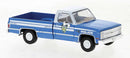 Brekina HO 19654 1981 GMC Sierra Grande C10 Pickup Truck, Assembled, New York Police Department (blue, white)