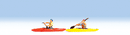 Noch HO 16809 Boat with Figures, Kayaks (2)