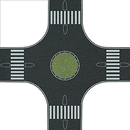 Busch HO 1101 Streets and Roadway, 4-Way Roundabout 12 x 12"