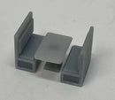 PREORDER Phoenix Precision Models HO 31641 4' Booth & Table Set 3D Printed Kit, Unpainted
