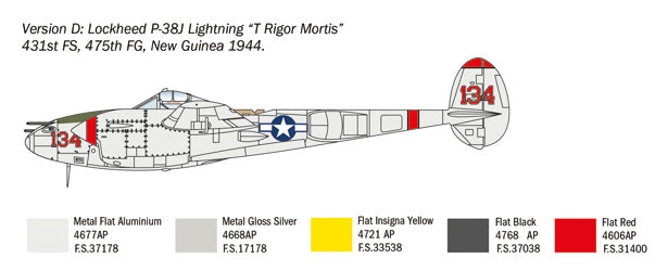 Italeri 1446 - SCALE 1 : 72 P-38J Lightning