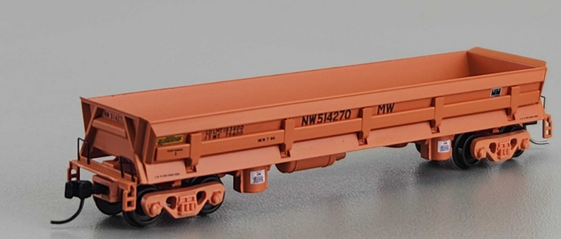 Atlas 50006057 N DIFCO SIDE DUMP CAR NORFOLK AND WESTERN 514250 (ORANGE)