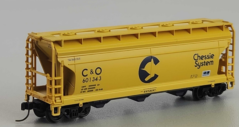 Atlas 50006113 N 3560 Covered Hopper Chessie System* (C&O) 601343 (Yellow/Blue)
