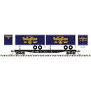 Atlas 50006504 50' Piggyback Flatcar w/Two 24' Trailers - Ready to Run -- Erie Lackawanna