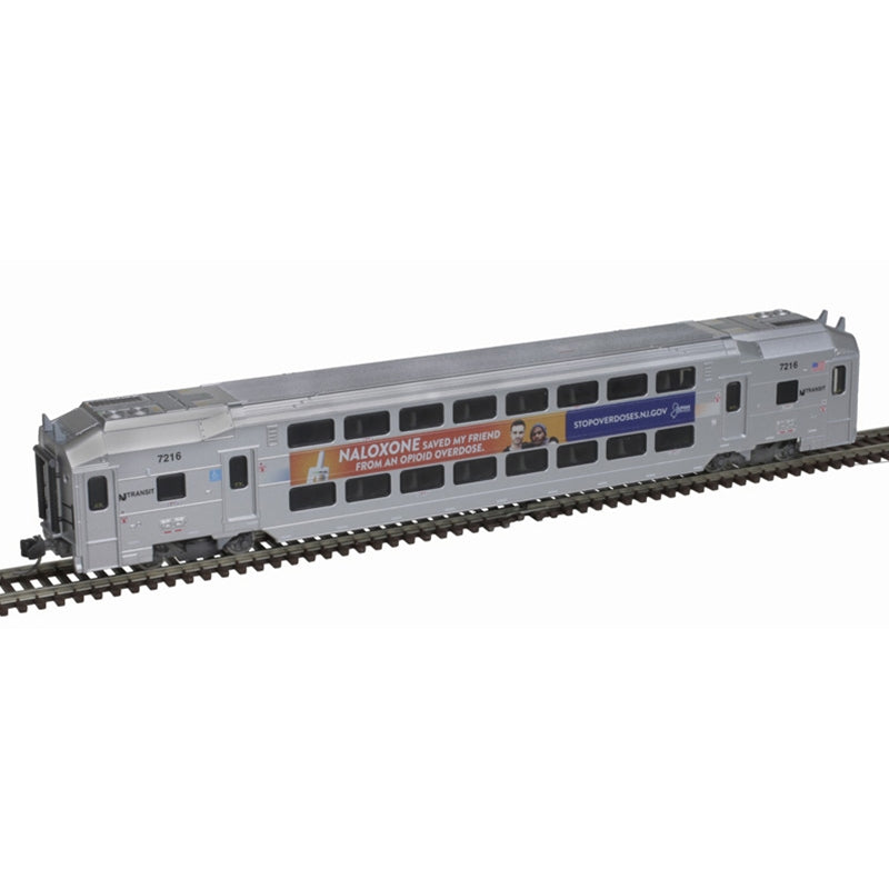 PREORDER Atlas N 50006836 Multi-Level Commuter Coach Trailer, New Jersey Transit