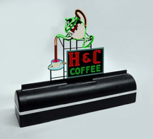 Miller Engineering 1750 H&C Coffee Desktop Display, Animated Neon Sign Kit