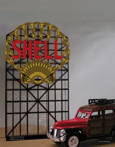 Miller Engineering HO/N 44-3801 Small Shell Billboard, Animated Neon Sign Kit