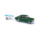 PREORDER Busch HO 50516 1973-1982 Lada 1500/2103 Sedan with Boat Trailer, Green with White Trailer | 38.24
