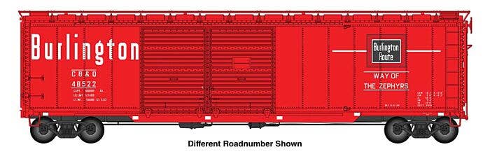 Walthers Proto HO 101674 50' AAR Double-Door Boxcar, Chicago Burlington & Quincy