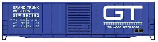 Accurail HO 5727 50' Welded-Side Single-Door Boxcar Kit, Grand Trunk Western