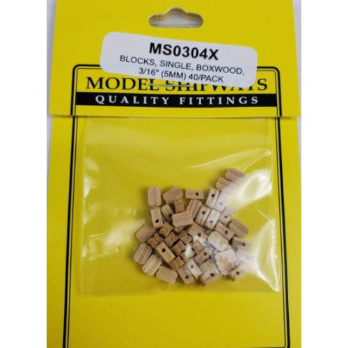 Model Shipways 304BX 5mm Single Block Boxwood 150pcs