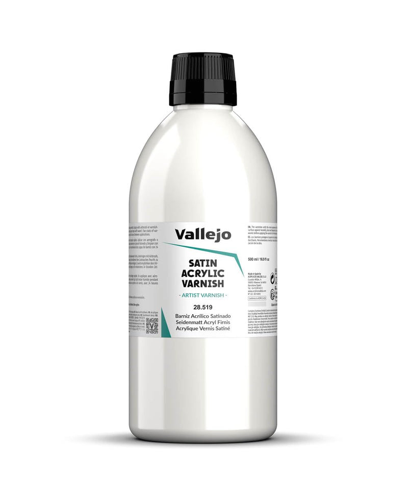 Vallejo Acrylic Paints 28519 Acrylic Varnish, Satin (500ml)