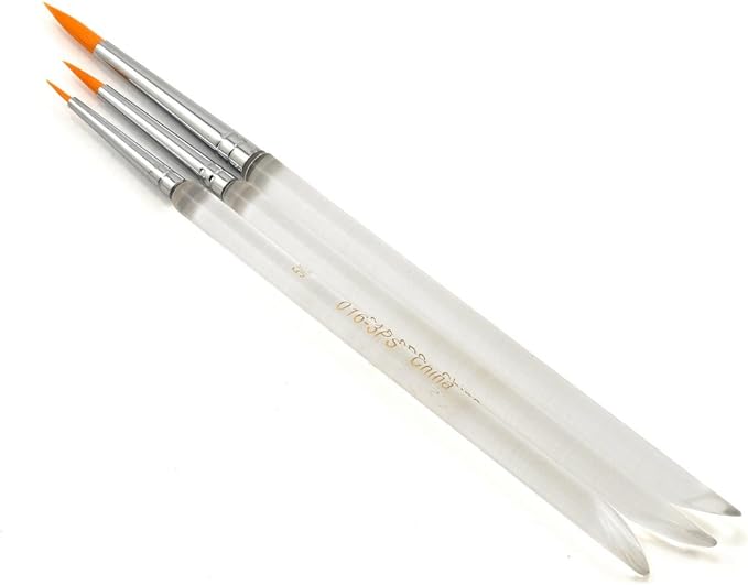 Atlas Brush Company 0163PS 3pc Taklon Detail Acrylic Brush Set