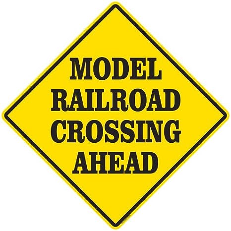 RR-106  Model Railroader Crossing Ahead Sign Railroad Metal Reproduction Signs