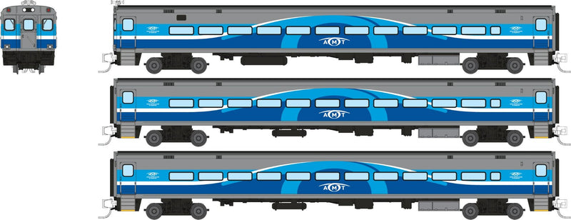 PREORDER Rapido N 528051 Comet Commuter Car Cab/Coach Set, AMT Montreal (3-Pack) | 251.96